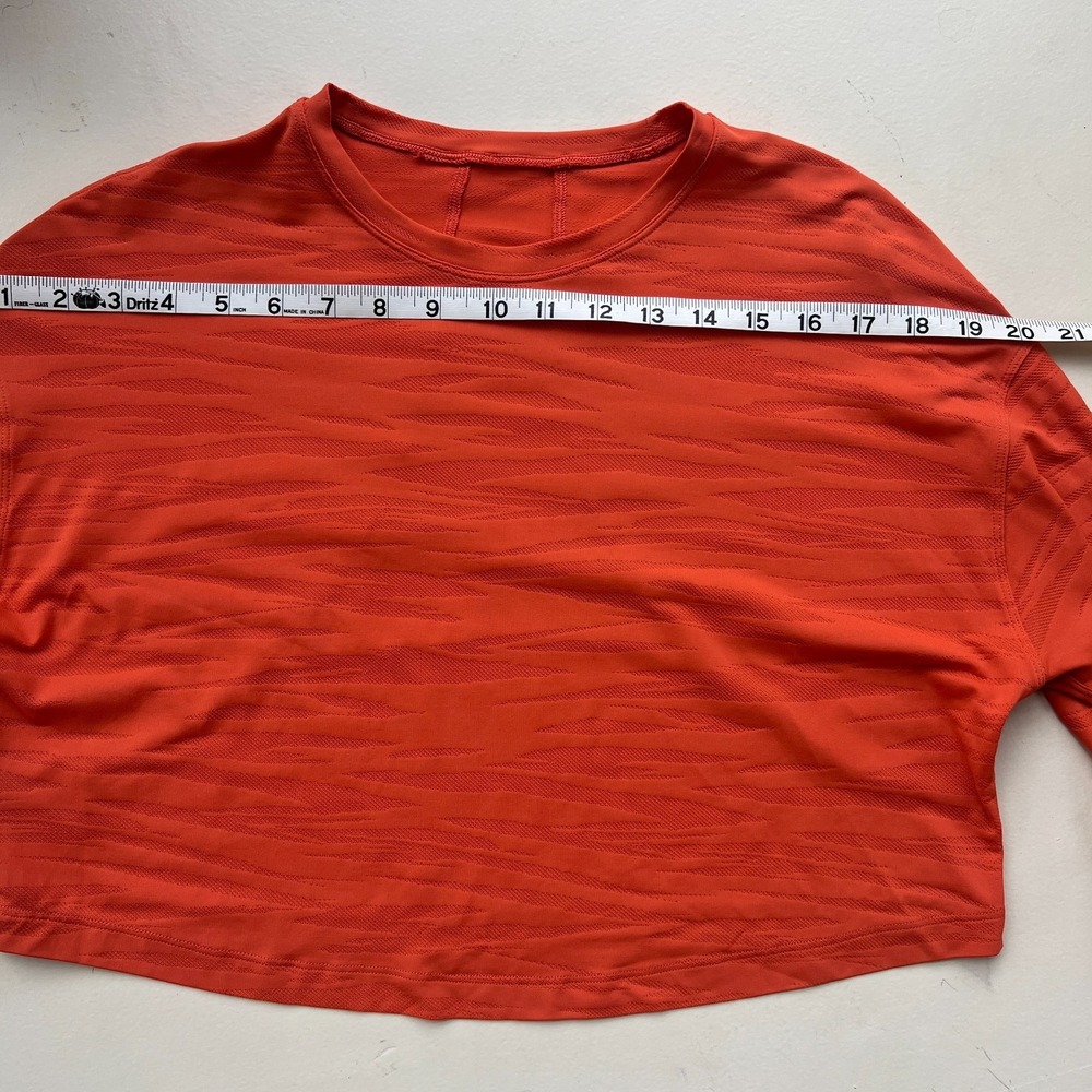 lululemon athletica Cropped Long Sleeve Tee in Bright Orange - Picture 9 of 13